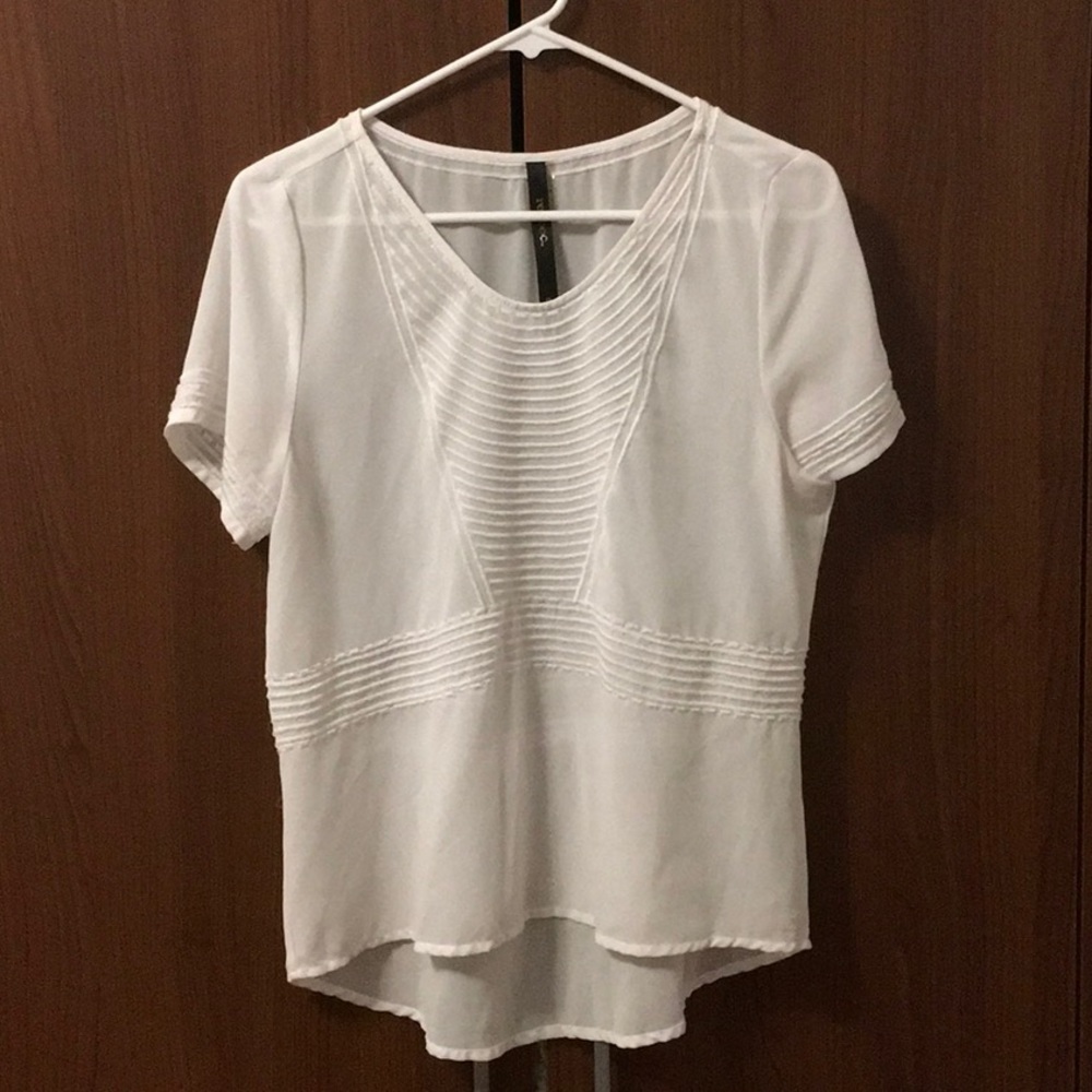 RENEE C. | sheer white blouse